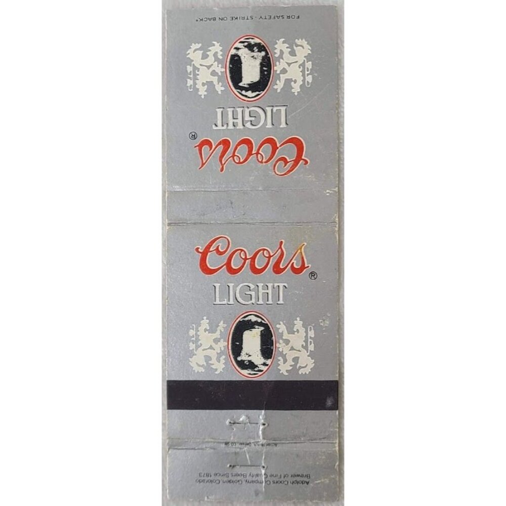Vintage Matchbook Cover Coors Light Beer Adolph Coors Brewing Golden Colorado CO
